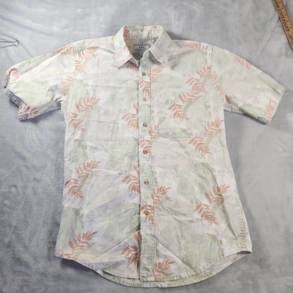 Covington Men's S Hawaiian Floral Camp Shirt‎ Cotton Resort Beachy Y2K Preppy